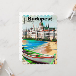 Art de carte postale de voyage à Budapest, carte p