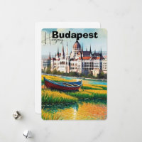 Art de carte postale de voyage à Budapest, carte p