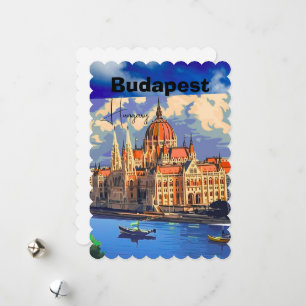 Art de carte postale de voyage à Budapest, carte p