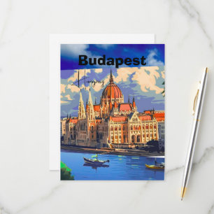 Art de carte postale de voyage à Budapest, carte p