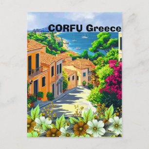 Art de carte postale de voyage à Corfou Grèce, Art