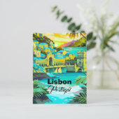 Art de carte postale de voyage à Lisbonne, Art de (Debout devant)