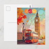 Art de carte postale de voyage à Londres, Art de v (Devant / Derrière)