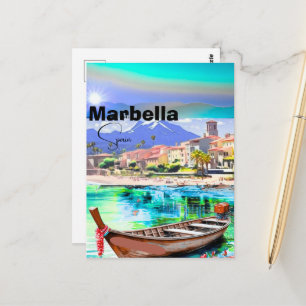 Art de carte postale de voyage à Marbella Espagne,