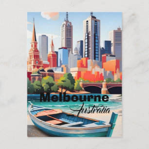 Art de carte postale de voyage à Melbourne, voyage