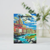 Art de carte postale de voyage à Valence Espagne, (Debout devant)