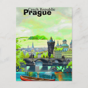 Art de carte postale de voyage de Prague, Carte po