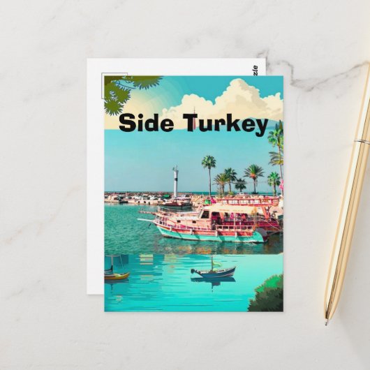 Art de carte postale de voyage latérale, Art de ca (Devant/Arrière en situation)