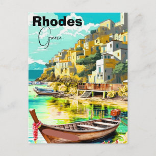 Art de carte postale de voyage Rhodes Grèce, Carte