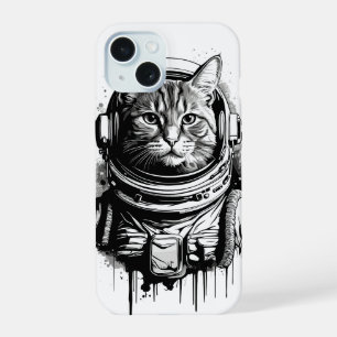 Art de chat astronaute à l'encre