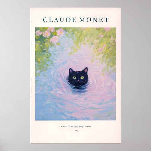 Art de chat de Monet Impression de chat noir dans (Devant)