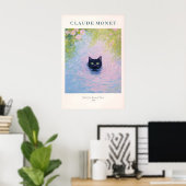 Art de chat de Monet Impression de chat noir dans (Bureau à domicile)