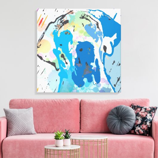 Art de chien moderne sur toile | Linogravure Grand (Insitu(Salon))