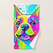 Art de chiot Bulldog français vibrant (Serviette à main)