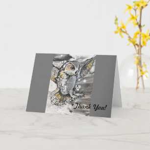 Art de Chouette d'origine Carte de remerciements v