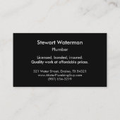 Art de clé de plombiers de cartes de visite de (Dos)