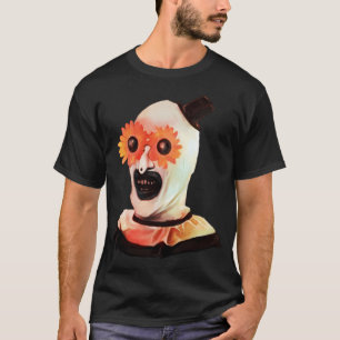 Art de clown met de griezelige witte bloem brillen t-shirt