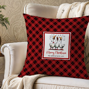Art de Coussin de Lancer Drôle de Noël Oie Joueuse