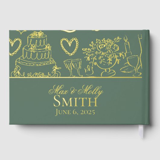 Art de croquis de mariage dessiné à la main en sau (Verso)