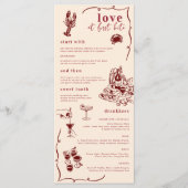 Art de doodle rétro fantaisiste | Menu de mariage (Devant)