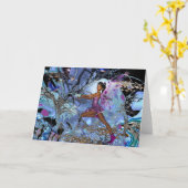 Art de fantasy de carte Fée Violette (Fleur jaune)