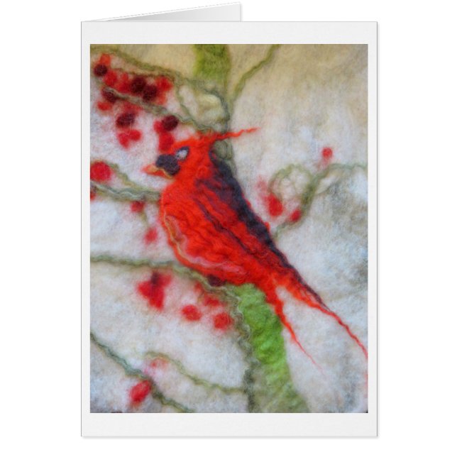 Art de Felted - baies de cardinal et d'hiver (Devant)