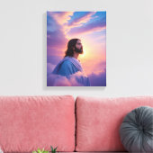 Art de Jésus sur ciel | Impression en toile étirée (Insitu(Salon))