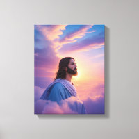 Art de Jésus sur ciel | Impression en toile étirée