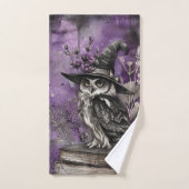 Art de la chouette magique violette (Serviette à main)