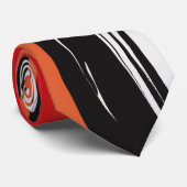 Art de la Cravate Abstraite en noir et blanc rouge (Roulé)