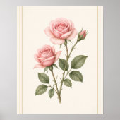 Art de la fleur de rose, impression d'art mural de (Devant)