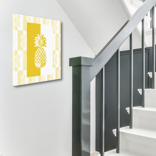 Art de l'ananas | Impression sur toile moderne or