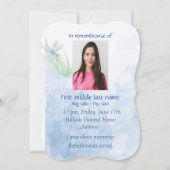 Art de l'aquarelle Invitation de service Memorial (Dos)