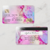 Art de l'aquarelle Unicorne Style de carte de créd (Devant / Derrière)