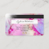 Art de l'aquarelle Unicorne Style de carte de créd (Dos)