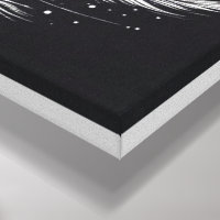 Art de lune de hibou blanc mystique sur toile noir