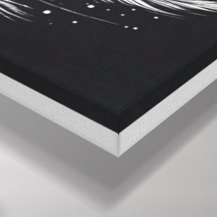 Art de lune de hibou blanc mystique sur toile noir