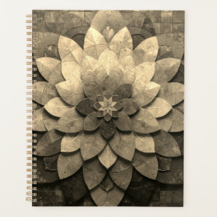 Art de mandala doré antique texturé fleur