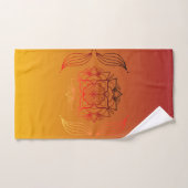 Art de mandala floral rouge et orange (Serviette à main)