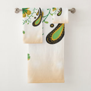 Art de mandala floral vert et jaune