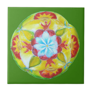 Art de mandala sur carreau photo personnalisé