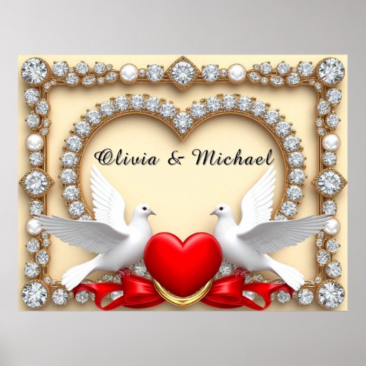🕊️ Art de mariage romantique pour décoration de c (Devant)