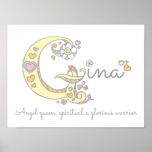 Art de monogramme G affiche de sens de nom de fill