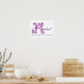 Art de monogramme M affiche du sens du prénom de f (Cuisine)