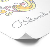 Art de monogramme R nom de fille Romilly & affiche (Coin)