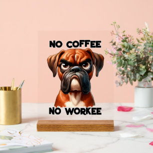 Art de mots de chien de travail de café drôle