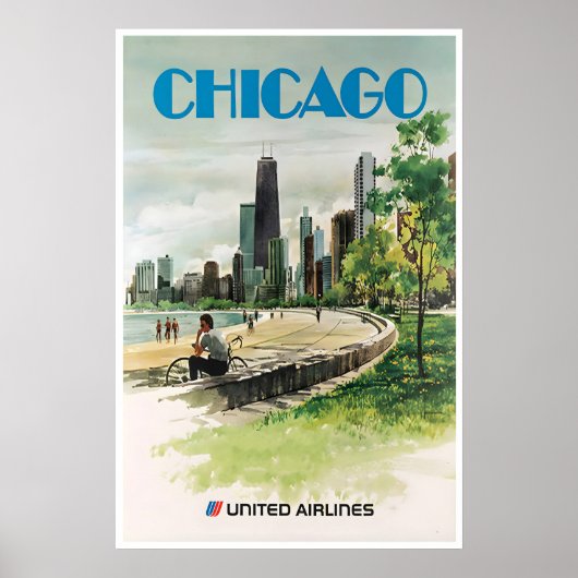 Art de mur de Chicago Impression de voyage Affiche (Devant)