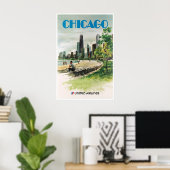 Art de mur de Chicago Impression de voyage Affiche (Bureau à domicile)
