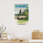 Art de mur de Chicago Impression de voyage Affiche (Cuisine)
