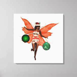 Art de mur de toile de fée de Noël africain-améric